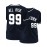 Men'S Deep Blue # 99 Baseball Shirt, Classic Letter Embroidery Design, Breathable Button style Short Sleeve Shirt, Used for Training and Competition