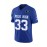 Men's Blue #33 Breathable V-Neck Rugby Jersey - Embroidered American Football Shirt with 