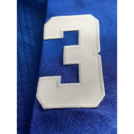 Men's Blue #33 Breathable V-Neck Rugby Jersey - Embroidered American Football Shirt with 