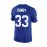 Men's Blue #33 Breathable V-Neck Rugby Jersey - Embroidered American Football Shirt with 
