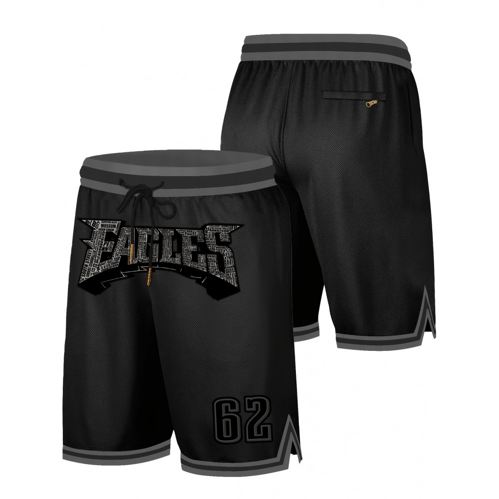 Men's Black Gray # 62 Rugby Shorts, Classic Letter Embroidery Design, Button Style Short Sleeved Breathable Shirt, Suitable For Training And Competition