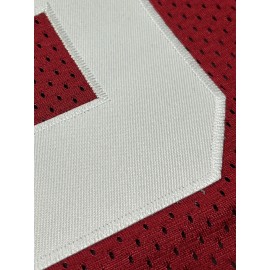 Men's Red #16 American Football Jersey - Loose Fit Breathable V-Neck Embroidered Rugby Shirt for Sports, Casual & Streetwear | All-Season Outdoor Top for Men & Teens, Rugby Jersey, Durable Sportswear