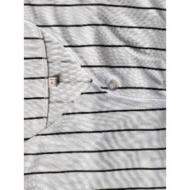 Men'S White Striped # 22 Baseball Shirt, Classic Letter Embroidery Design, Breathable Button Style Short Sleeved Shirt, Suitable for Training And Games