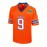 Men's Orange # 9 Breathable Rugby Shirt, Sports V-neck Short Sleeve Training Match Uniform, Embroidered American Football Shirt
