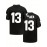 Men's Black # 13 Breathable Rugby Jersey, Sports V-neck Short Sleeved Uniform For Training And Matches, Embroidered American Football Shirt