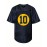 Men'S Deep Blue # 10 American Football Jacket with Loose Embroidered Sports, Fashionable, Casual, Street Breathable Rugby Top