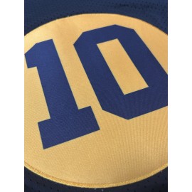 Men'S Deep Blue # 10 American Football Jacket with Loose Embroidered Sports, Fashionable, Casual, Street Breathable Rugby Top