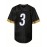 Men's Black #3 Embroidered American Football Jersey - Loose Fit Breathable V-Neck Rugby Top with Yellow Accents, All-Season Casual Streetwear for Sports & Outdoor Activities, Durable Sportswear