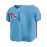 Men'S Moon Blue Baseball Shirt, Classic Letter Embroidery Design, Button Style Short Sleeved Breathable Shirt, Used for Training And Competitions