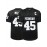 Men'S Black # 45 Breathable Rugby Jersey, Sports V-neck Short Sleeved Uniform For Training And Matches, Embroidered American Football Shirt