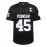 Men'S Black # 45 Breathable Rugby Jersey, Sports V-neck Short Sleeved Uniform For Training And Matches, Embroidered American Football Shirt