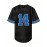 Men's Black #14 Embroidered American Football Jersey - Loose Fit Breathable V-Neck Rugby Top with Blue & White Stripes, All-Season Casual Streetwear for Sports & Outdoor Activities, Athletic Leisure Wear
