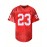 Men's Red #23 Breathable Rugby Shirt - Embroidered American Football Jersey, V-Neck Short Sleeve Loose Fit Training & Match Uniform for Sports, Outdoor Activities, All-Season Wear, Rugby Jersey, Embroidered Detailing