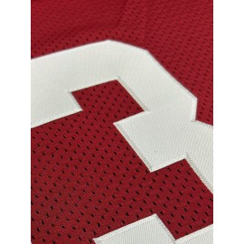 Men's Red #23 Breathable Rugby Shirt - Embroidered American Football Jersey, V-Neck Short Sleeve Loose Fit Training & Match Uniform for Sports, Outdoor Activities, All-Season Wear, Rugby Jersey, Embroidered Detailing