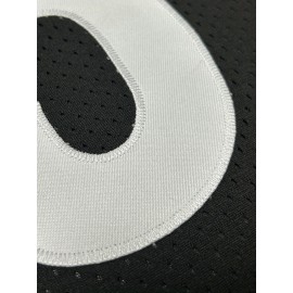 Men'S Black # 90 Breathable Rugby Jersey, Sports V-Neck Short Sleeved Uniform for Training And Matches, Embroidered American Football Shirt