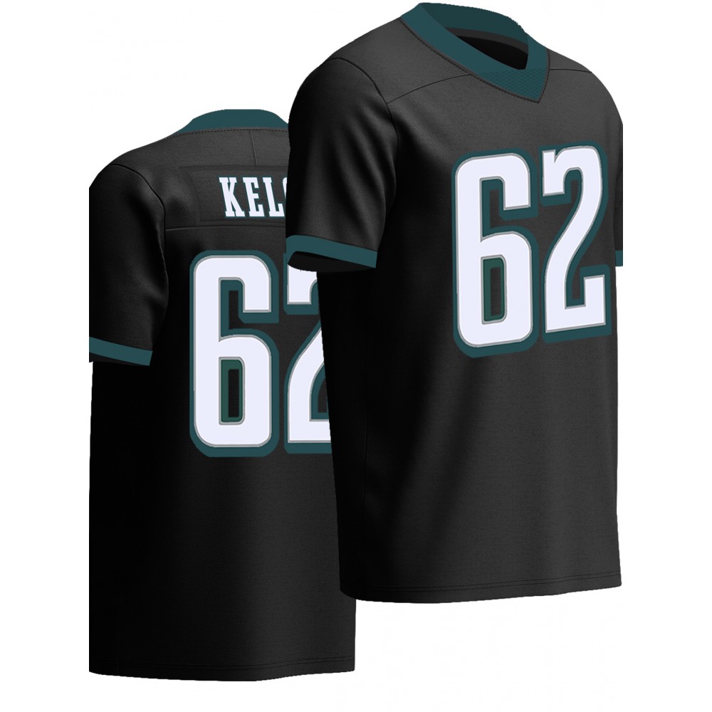 Men'S Black #62 Breathable Rugby Jersey, Sports V-Neck Short Sleeved Uniform for Training And Matches, Embroidered American Football Shirt