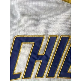 Men's White #16 Ice Hockey Sweatshirt - Loose Fit V-Neck Long Sleeve with Embroidered Lettering, Breathable Sporty Casual Streetwear for All-Season Outdoor Activities & Training, Sports Fan Apparel | Durable Sportswear