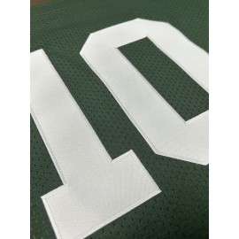 Men'S Green # 10 American Football Jacket Loose Embroidered Sports, Fashionable, Casual, Street Breathable Rugby Top