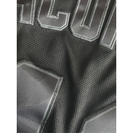Men'S Black #13 Baseball Shirt, Loose Embroidered Sports, Fashionable And Casual, Street Breathable
