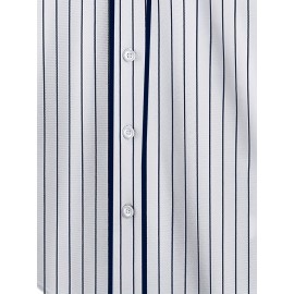 Men's White Striped # 9 Baseball Shirt, Loose Embroidered Sports, Fashionable And Casual, Street Breathable