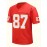 Men'S Red # 87 Breathable Rugby Shirt, Sports V-neck Short Sleeve Training Match Uniform, Embroidered American Football Shirt