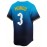 Men's Blue Black Gradient #3 Baseball Shirt - Loose Fit V-Neck Breathable Streetwear with Embroidered Lettering, All-Season Casual Sports Top for Outdoor Activities & Beach Parties, Summer Sports Apparel, Sporty Design, Durable Sportswear