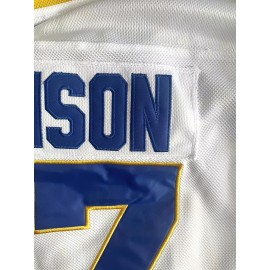 Men'S White #17 Ice Hockey Jersey With Loose Embroidery And Long Sleeves, Sporty, Fashionable, Casual, Breathable On The Street