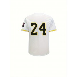 Men's Short Sleeve Baseball Jersey With Letter And Number Embroidered For Training And Competition