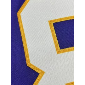 Men's Purple #18 American Football Jersey - Breathable Loose Fit V-Neck with Embroidered Letter Design, All-Season Casual Streetwear for Sports & Outdoor Activities, Comfortable Fit