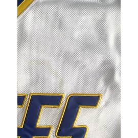 Men's Blue Striped Ice Hockey Sports Shirt With Loose Embroidered Long Sleeves, Sporty, Fashionable And Casual, Breathable On The Street