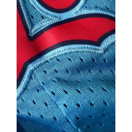 Men'S Moon Blue # Basketball Shorts, Classic Letter Embroidery Design, Breathable Button style Short Sleeve Shirt, Suitable for Training and Competition