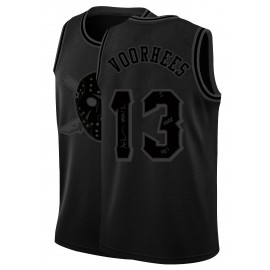 Classic Retro Basketball Sleeveless Tank Top - Breathable Sweat Wicking Men's Black #13 Embroidered Letter Basketball Suit