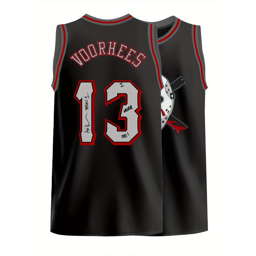 Men's Black Basketball Top # 13 Classic Retro Embroidered Letter Sleeveless Sweat Wicking Breathable Tank Top Basketball Suit