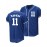 Men'S Blue # 11 Baseball Shirt, Classic Letter Embroidery Design, Button Style Short Sleeved Breathable Shirt, for Training And Competition Use