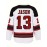 White Loose Fit Embroidered Long Sleeve #13 Ice Hockey Sports Shirt - Breathable Street Fashion Casual