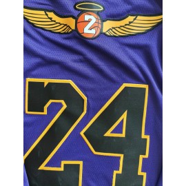Men'S Purple Snake Skin Basketball Suit # 24 Classic Retro Embroidered Letter Sleeveless Sweat wicking Breathable Tank Top Basketball Suit