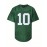 Men's Green# 10 Breathable Rugby Shirt, Sports V-neck Short Sleeve Training Match Uniform, Embroidered American Football Shirt
