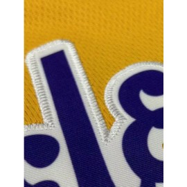 Men's Yellow #77 Basketball Jersey - Retro Embroidered Letter Design, Loose Fit Breathable Fabric, All-Season Casual & Sports Wear, Machine Washable Round Neck Vest for Men & Youths, Basketball Gear, Team Apparel, Durable Sports Apparel