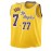 Men's Yellow #77 Basketball Jersey - Retro Embroidered Letter Design, Loose Fit Breathable Fabric, All-Season Casual & Sports Wear, Machine Washable Round Neck Vest for Men & Youths, Basketball Gear, Team Apparel, Durable Sports Apparel