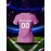 Customizable Women'S V-Neck Soccer Jersey - Personalized Name & Number, Breathable Quick-Dry Fabric for Team Training, Fitness & Casual Wear, Pink with Striped Detai