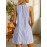 Striped Print Pocket Tank Dress, Versatile Button Front Crew Neck Sleeveless Dress For Spring & Summer, Women's Clothing