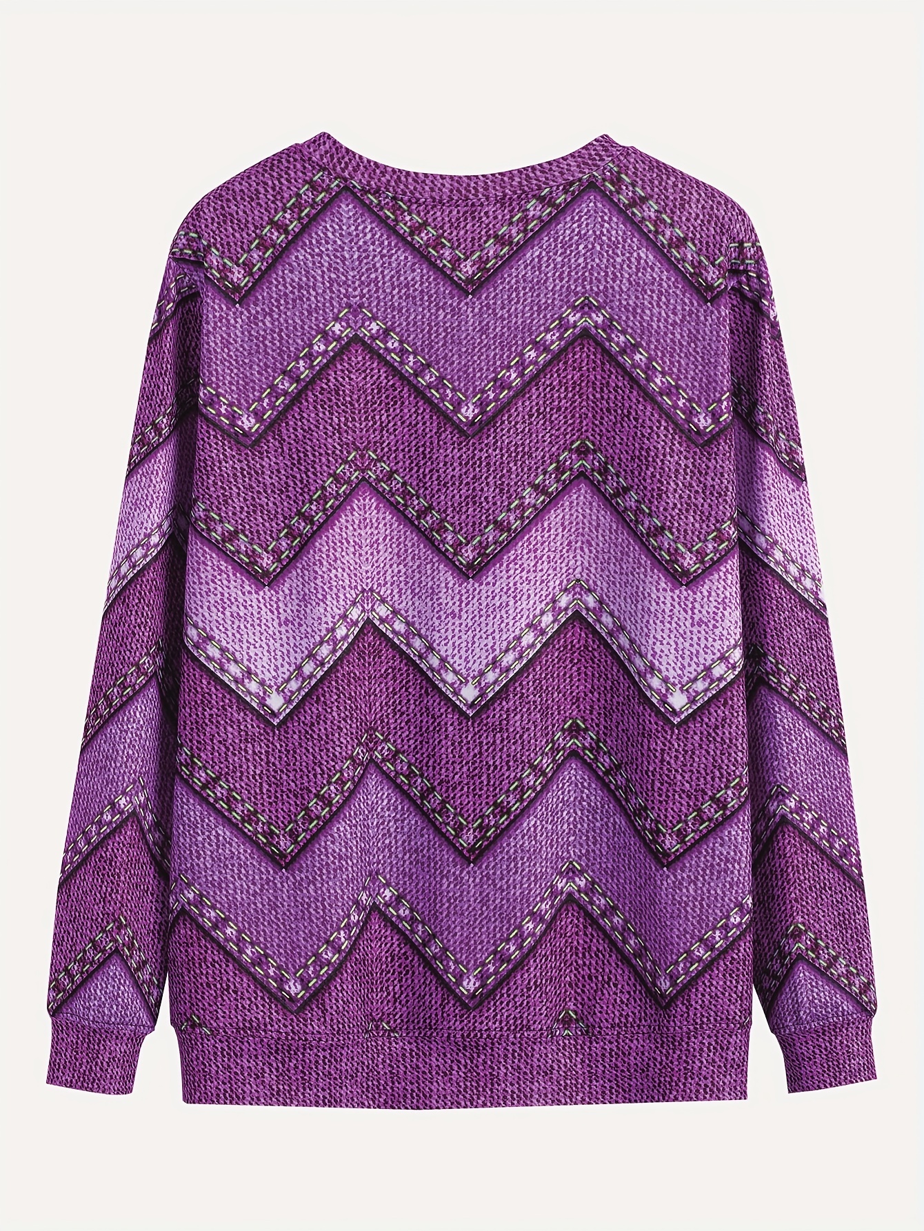 denim print pullover sweatshirt casual long sleeve crew neck sweatshirt for fall winter womens clothing details 17